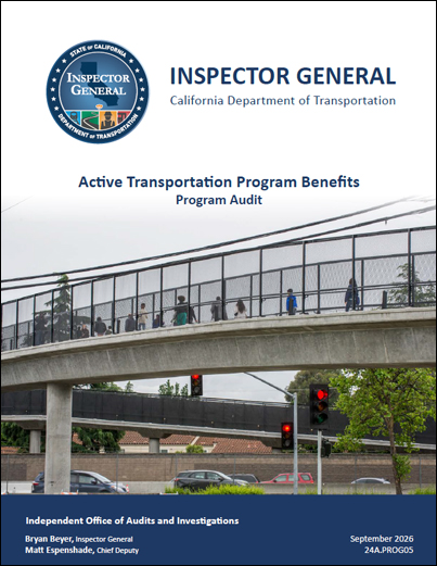 This is a thumbnail of the cover for the Active Transportation Program Benefits audit report