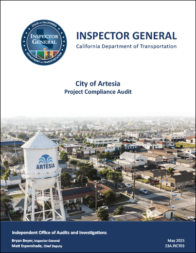 This is a thumbnail image of the cover of City of Artesia, Project Compliance Audit.