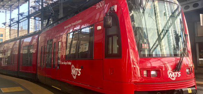 This is an image of a train car from the SD metro area.