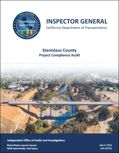 This is a thumbnail image of the cover of Stanislaus County, Project Compliance Audit.